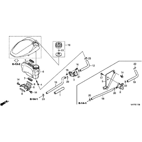 Honda HRX537C6 - HZEA - Fuel Tank Diagram