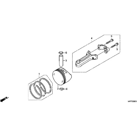 Honda HRX537C6 - HZEA -  Piston, Connecting Rod Diagram