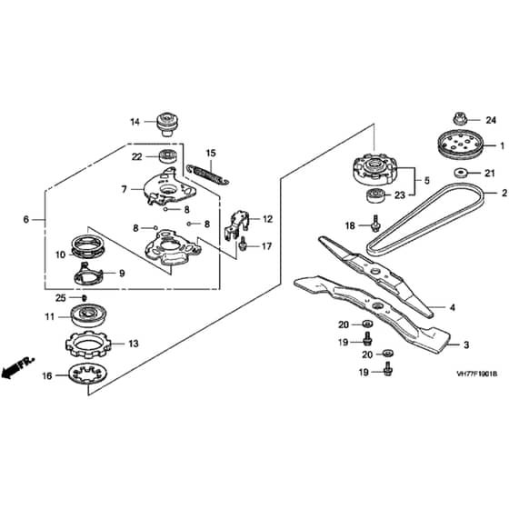 Honda HRX537C - HXE - MAGA 1000001-1299999 Rotary Blade Diagram
