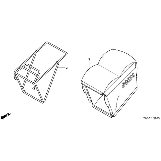 Honda HRZ536C-TDE -  Grass Bag Diagram