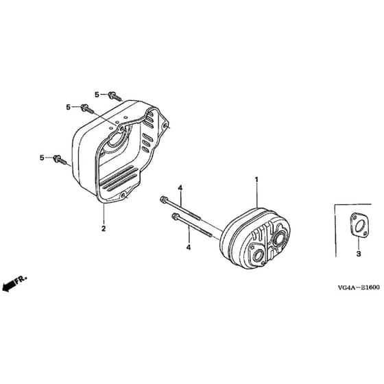 Honda HRZ536C-TDE -  Muffler Diagram