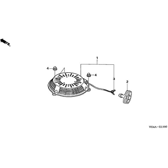 Honda HRZ536C-TDE -  Recoil Starter Diagram