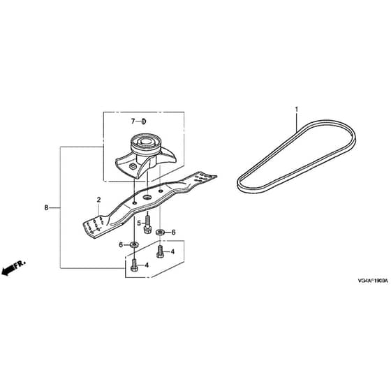 Honda HRZ536C-TDE -  Rotary Blade Diagram