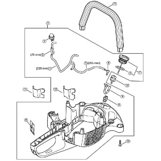 Genuine Stihl HS46 C-E / H - Handle Housing, Fuel Tank