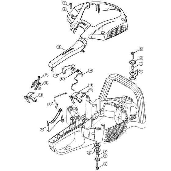 Genuine Stihl HS46 C-E / K - AV System, Throttle Control