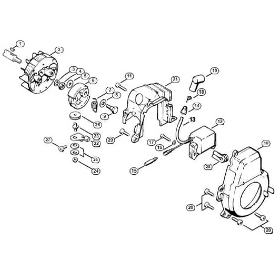 Genuine Stihl HS60 / C - Ignition System, Fan Housing