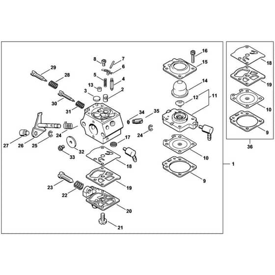 Genuine Stihl HS80 / F - Carburettor WT-412