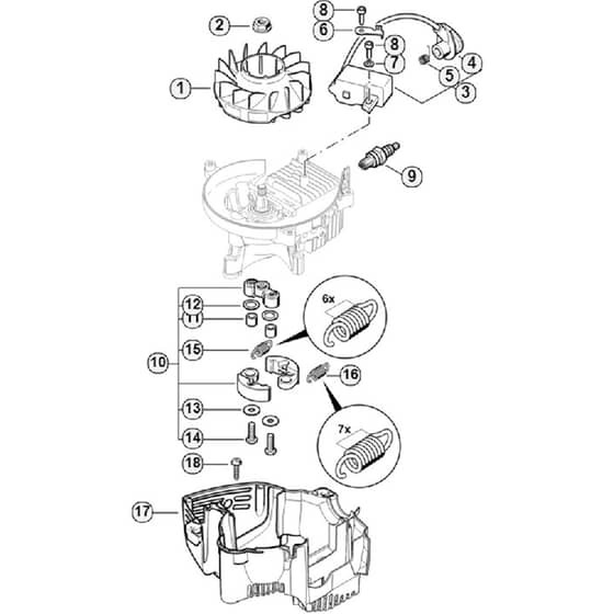Genuine Stihl HS86 T / B - Ignition System, Clutch