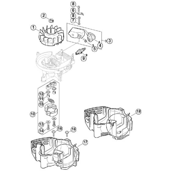 Genuine Stihl HS87 R / B - Ignition System, Clutch