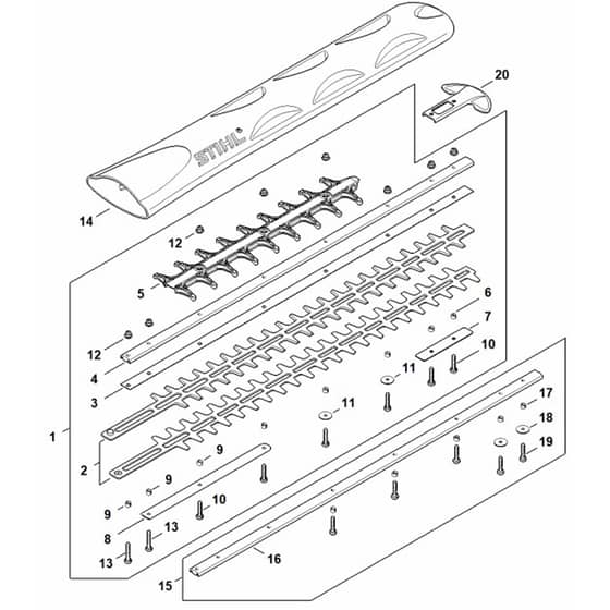 Stihl HSA140.0 T - Cutter Bar 600 Mm - Parts Diagram