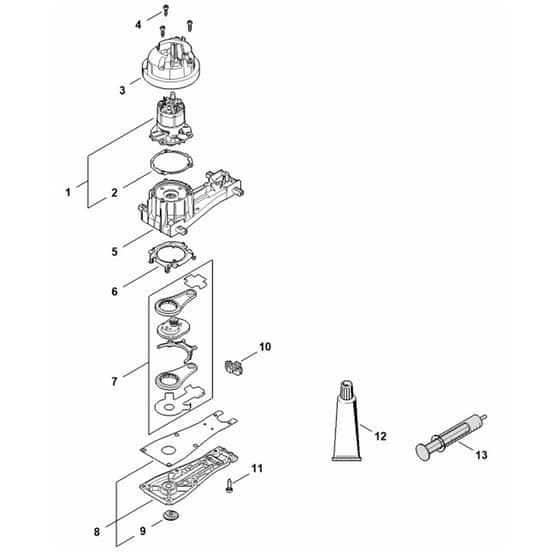 Stihl HSA140.0 T - Gear Head, Electric Motor - Parts Diagram