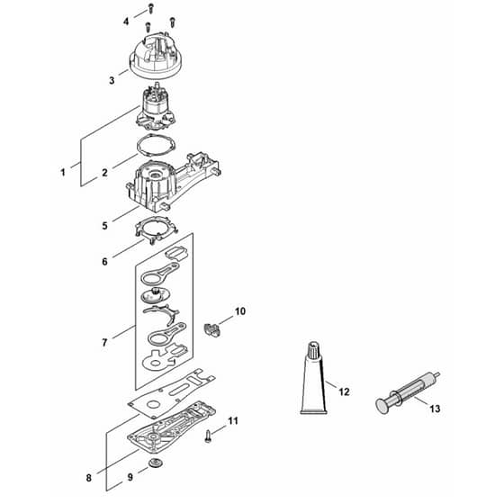 Stihl HSA150.0 R - Gear Head, Electric Motor - Parts Diagram