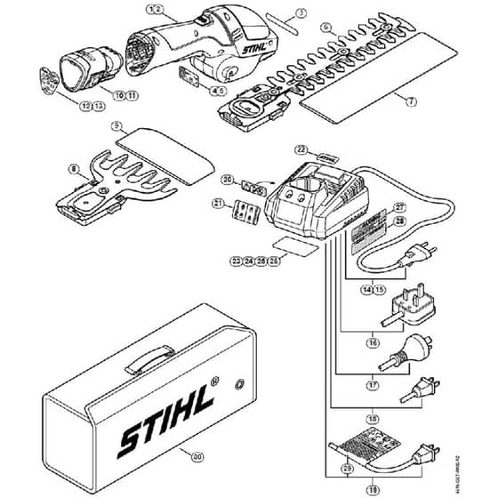 Genuine Stihl HSA25 / A - Powerhead, Battery, Battery Charger
