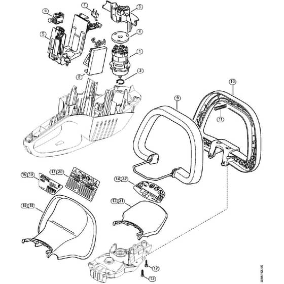 Genuine Stihl HSA66 / B - Electric Motor, Electronic Module, Switch Lever