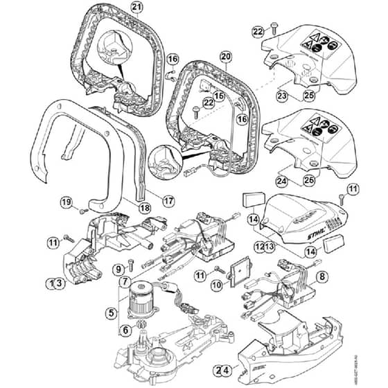Genuine Stihl HSA94 R / C - Motor Housing, Electronic Module