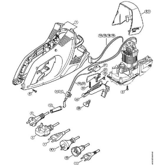 Genuine Stihl HSE42 / A - Motor housing