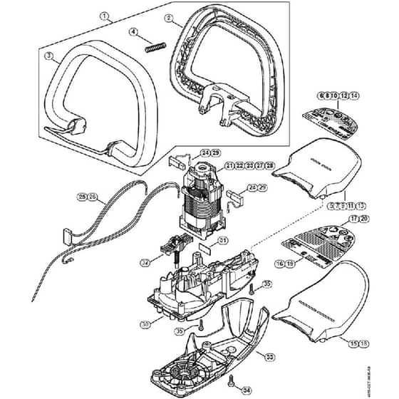 Genuine Stihl HSE52 / B - Loop Handle, Electric Motor, Gear Housing