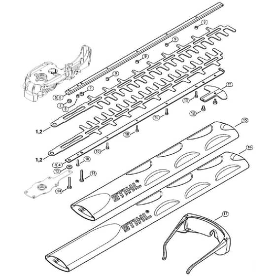 Genuine Stihl HSE60 / D - Cutter bar