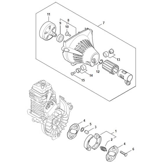 Stihl HT134 - Clutch, Fan Housing - Parts Diagram