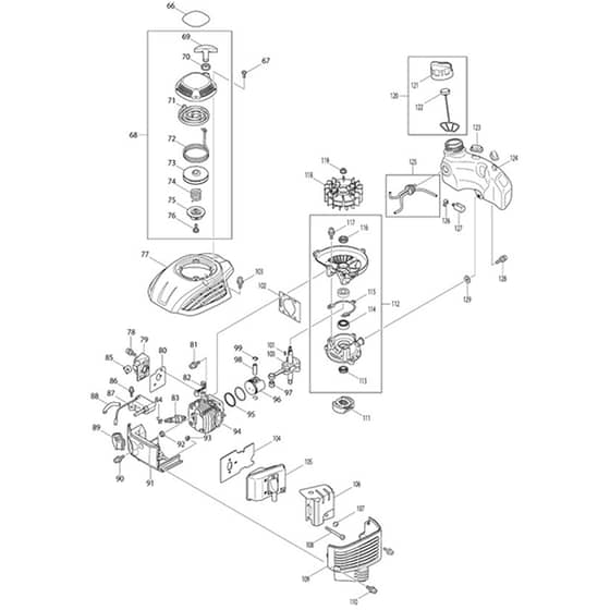 Makita HT2350D - Petrol Hedge Trimmer - Power Tool 02 Diagram