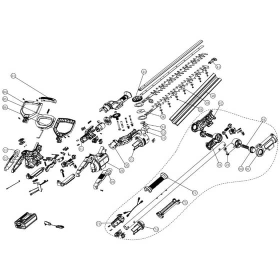 Cobra HT50LRH24V - 24V Long Reach Hedgetrimmer Jun 2023 Main Diagram