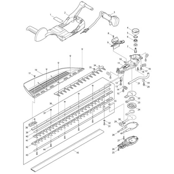Makita HT-2475 - Petrol Hedge Trimmer - Power Tool 01 Diagram