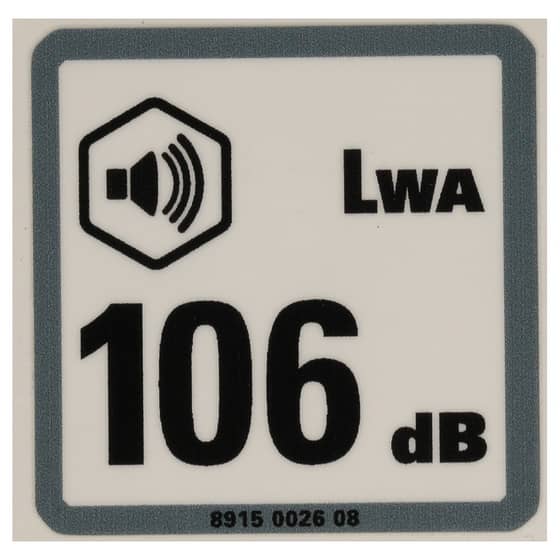 Genuine Husqvarna Decal Noise 106 Db - 594 66 15-01