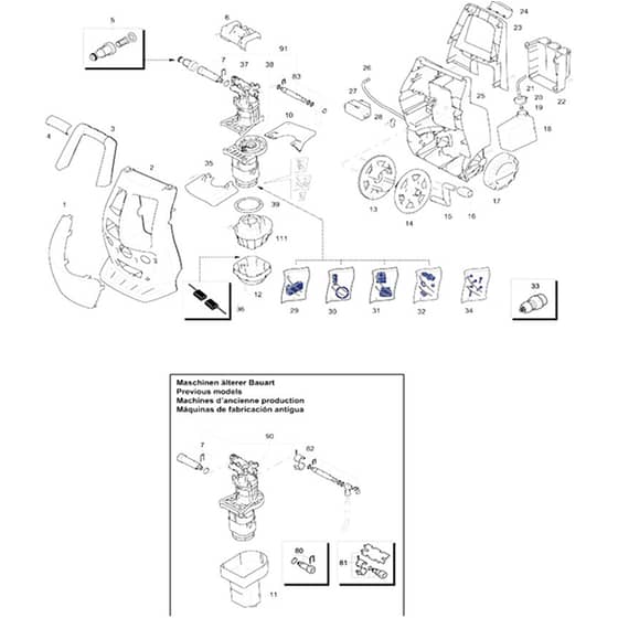 Makita HW111 - Pressure Washer - Power Tool 01 Diagram