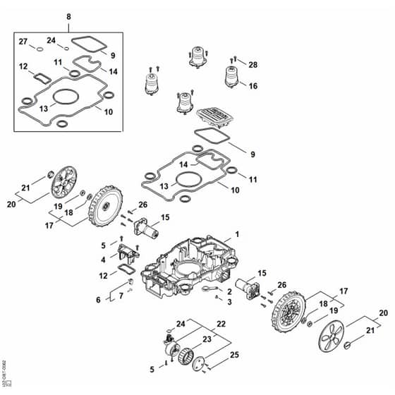 Stihl iMOW 3.0 EVO - Lower Housing, Chassis - Parts Diagram