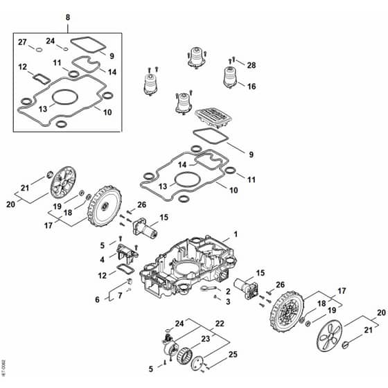 Stihl iMOW 3.0 - Lower Housing, Chassis - Parts Diagram