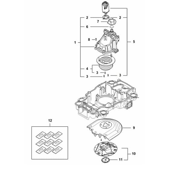 Stihl iMOW 3.0 - Mowing Deck, Height Adjustment - Parts Diagram