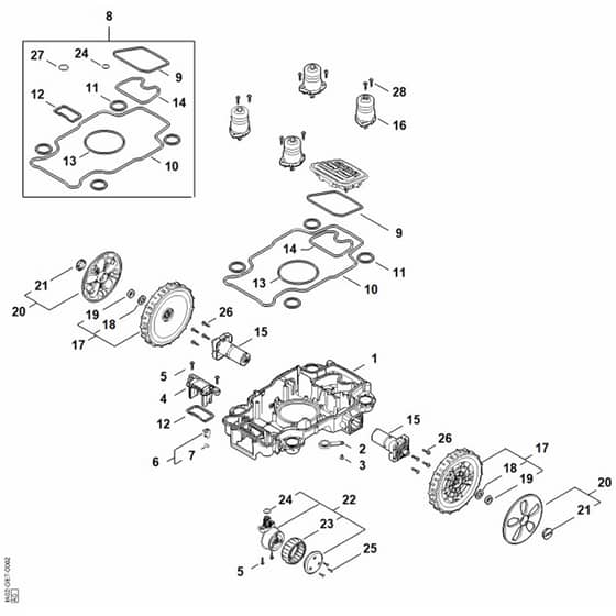 Stihl iMOW 4.0 EVO - Lower Housing, Chassis - Parts Diagram