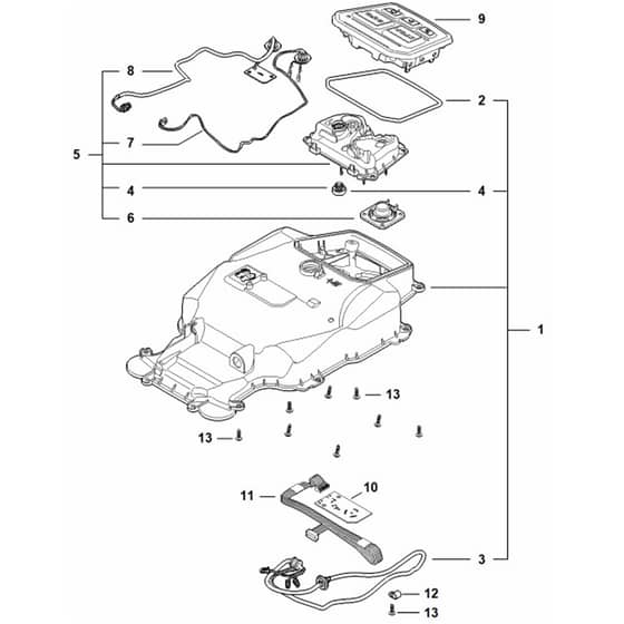 Stihl iMOW 4.0 - Housing Upper Part - Parts Diagram