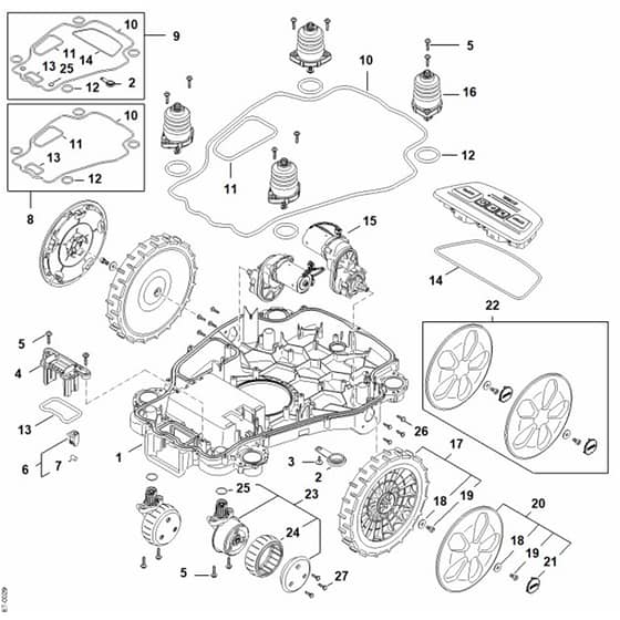 Stihl iMOW 5.0 - Lower Housing, Chassis - Parts Diagram