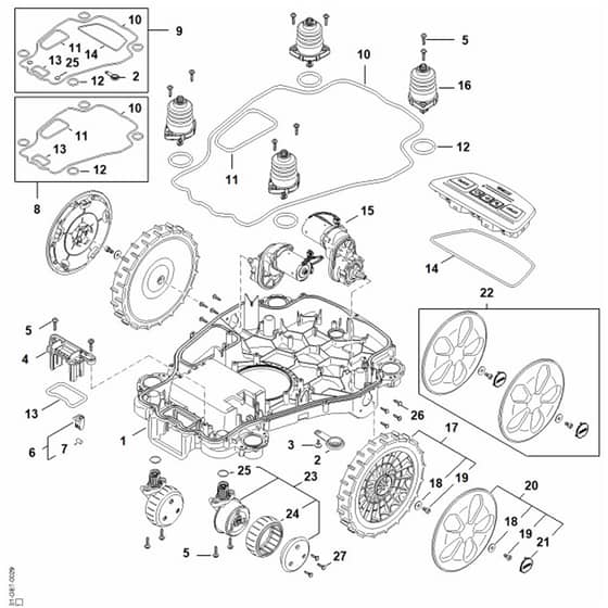 Stihl iMOW 7.0 EVO - Lower Housing, Chassis - Parts Diagram