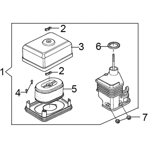 IPX 2000 S -  - Efco Pressure Washer Air Filter Diagram