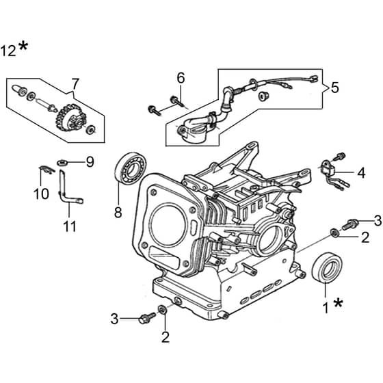 IPX 2000 S -  - Efco Pressure Washer Cylinder and crankcase Diagram