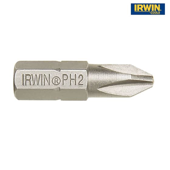 IRWIN Screwdriver Bits Phillips PH2 25mm Pack of 10 - 10504331