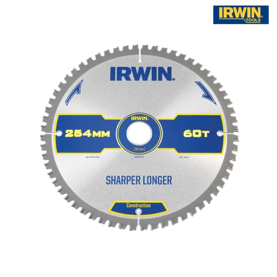 IRWIN Construction Circular Saw Blade 254 x 30mm x 60T ATB/Neg M - 1897429