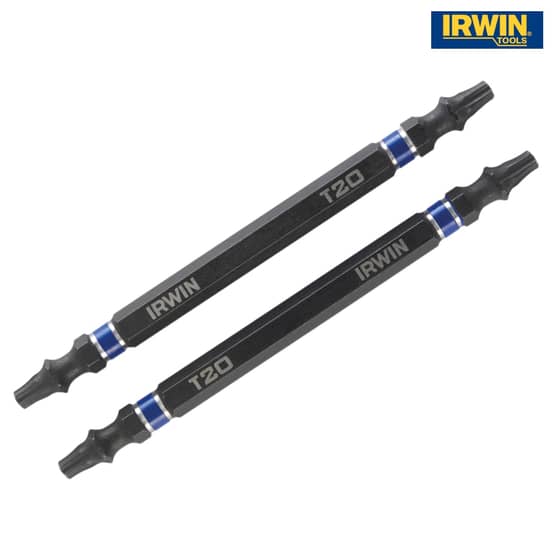 IRWIN Impact Double Ended Screwdriver Bits Torx T20 100mm Pack of 2 - 1923386