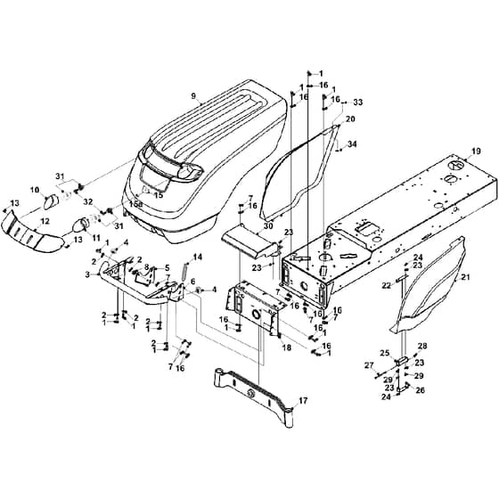 Countax Jcb D2050 - 01 Main Bonnet