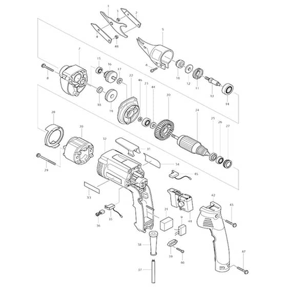 Makita JS1300 - Straight Shear 1.3mm - Power Tool Diagram