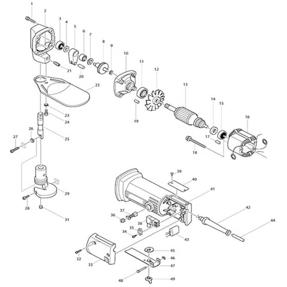 Makita JS1600 - Shear 1.6mm - Power Tool Diagram