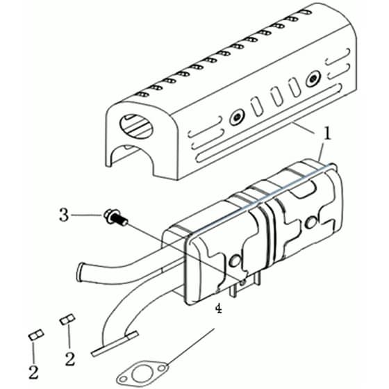 K1100 H (EURO5) - Bertolini Engine Muffler Diagram
