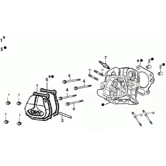 K1100 H - Bertolini Engine Top cover Diagram