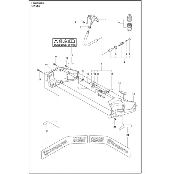 Husqvarna K3600 MK II - 968424101 - Handle
