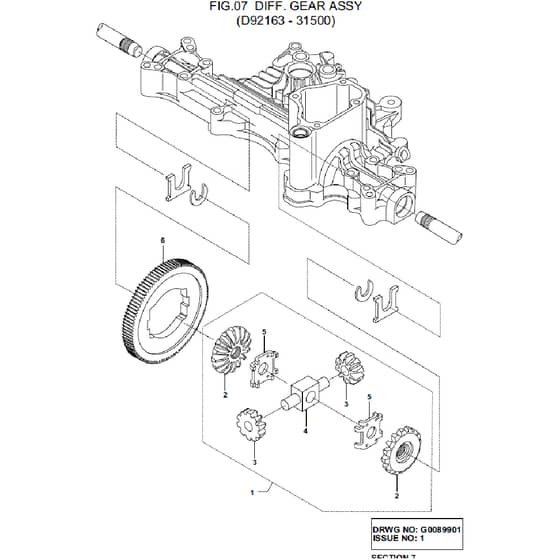 Countax K55 - - 07 Diff Gear Assy