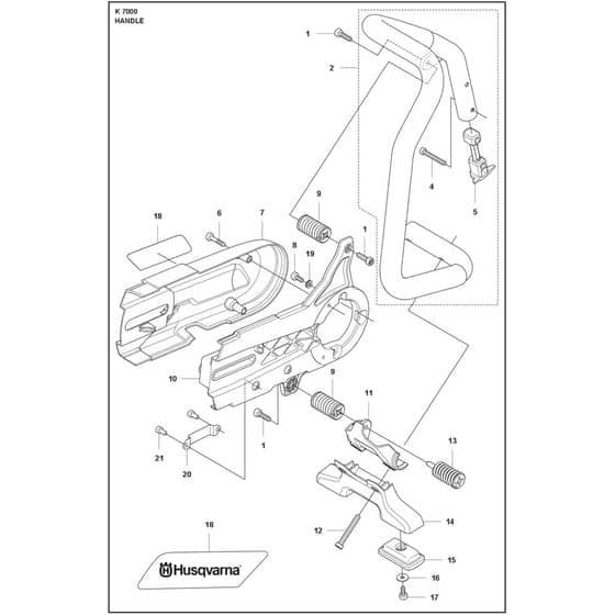 Husqvarna K7000 - 970744501 - Handle