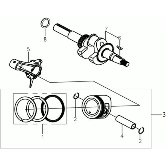 K900 H - Bertolini Engine Shaft + piston Diagram