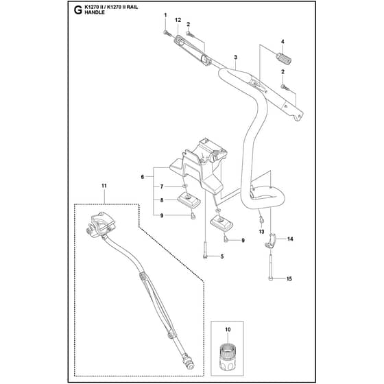 Husqvarna K 1270 - 967978701 - Handle